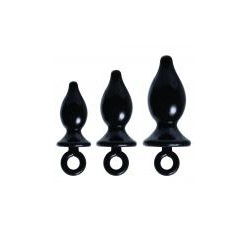 Anal Training Kit 3 Black Butt Plugs 